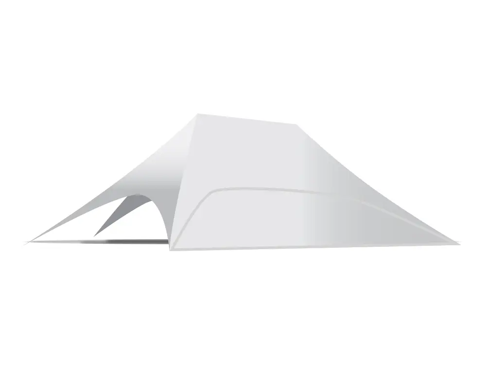 Onderdeel stertent twin 14 m: zijwand polyester dicht (lange zijde)