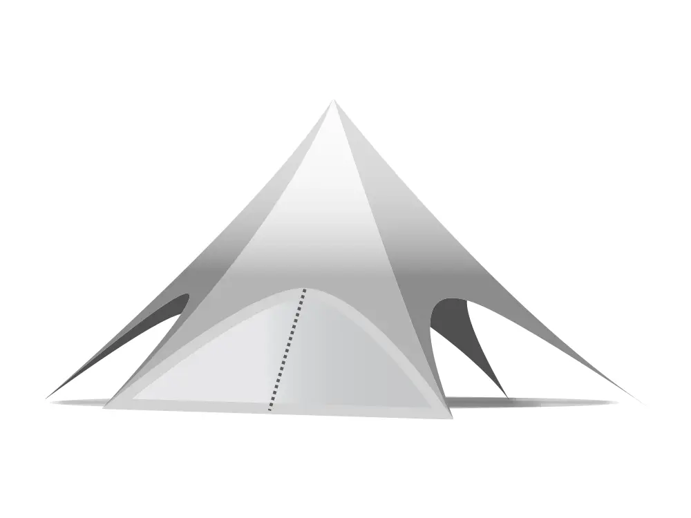 Onderdeel stertent 16 m: zijwand polyester