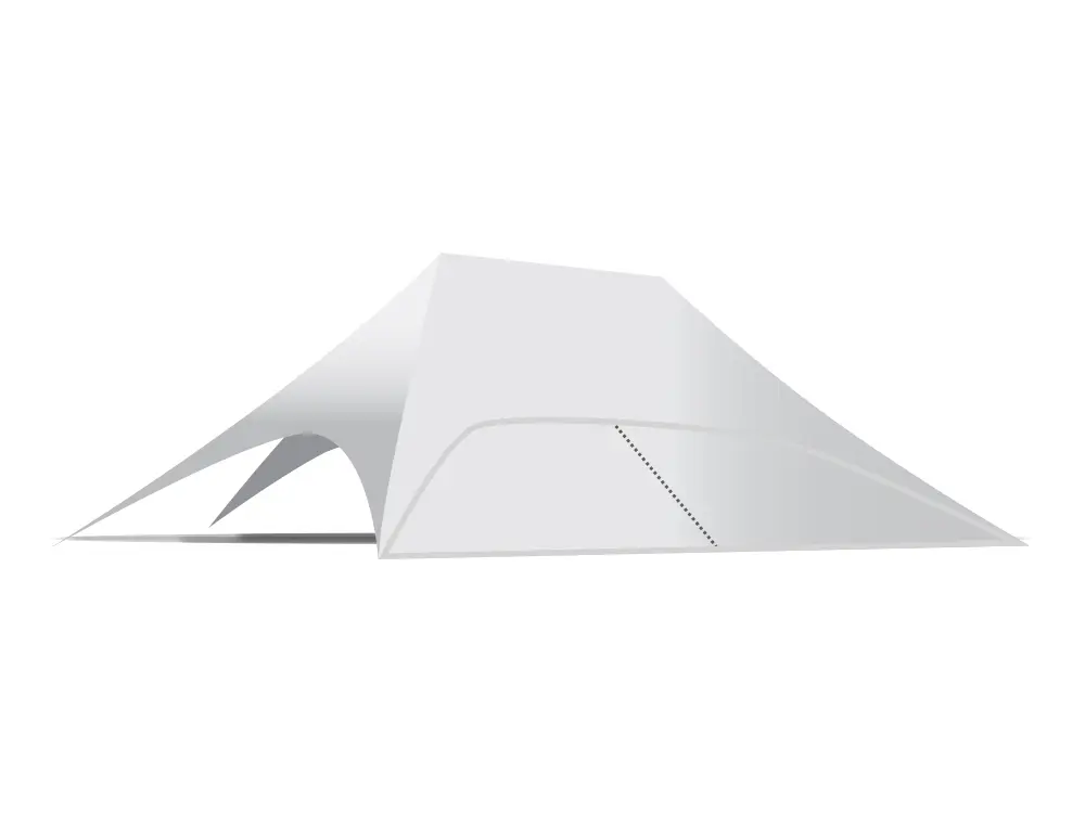 Onderdeel stertent twin 16 m: zijwand transparant pvc (lange zijde)