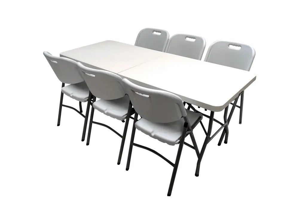 Promopakket - Tafel 180 cm, 6 pro klapstoelen