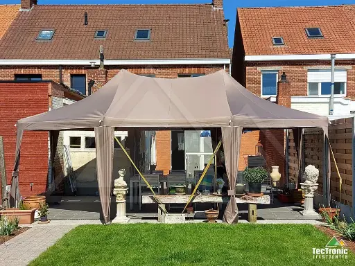 Paviljoentent 5x6,8 m taupe/beige