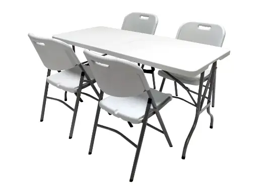 Promopakket - Tafel 150 cm, 4 pro klapstoelen