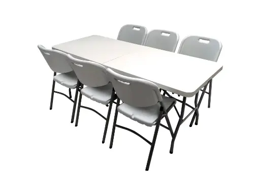 Promopakket - Tafel 180 cm, 6 pro klapstoelen