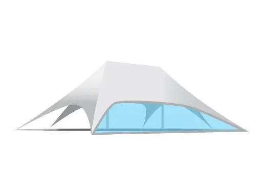 Onderdeel stertent twin 14 m: zijwand transparant pvc (lange zijde)