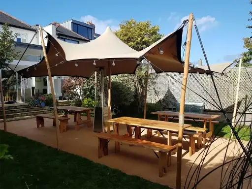 Stretchtent 4,5x6 m: chino zeil